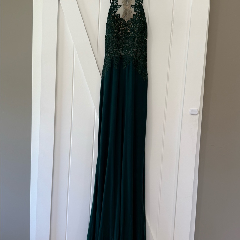 Elegant Green Lace Gown